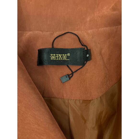 Brown Double Breasted Capelet Trench Coat S NEW Classic Retro Glam Preppy Retro - Picture 11 of 11